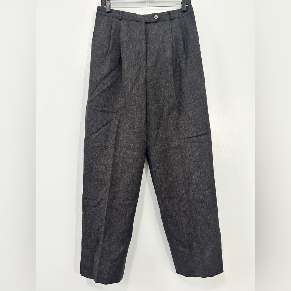 Talbots Vintage Gray Wool Dress Pants with Pleats Size 12